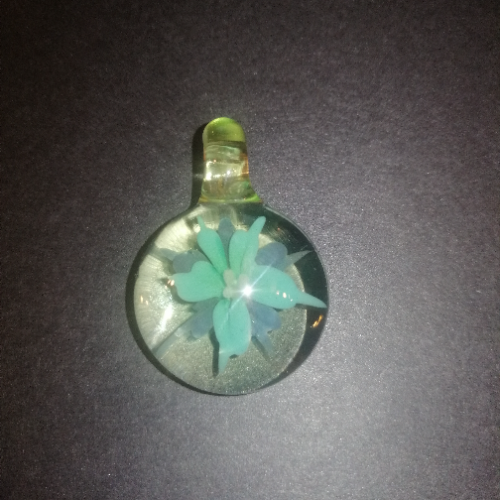 Green and Blue Flower Pendant