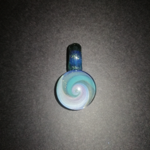 Turquoise and Purple Swirl Pendant with Sparkle