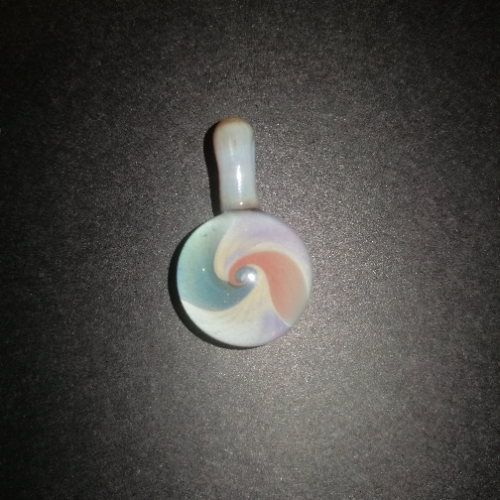 Red and Sparkly Green Swirl Pendant