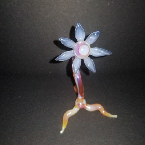 Light Blue and Amber Free Standing Flower