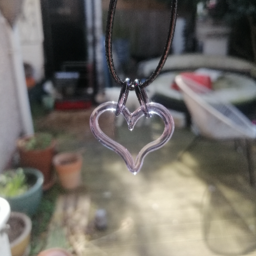 Pink Heart Shaped Pendant with Chain Links